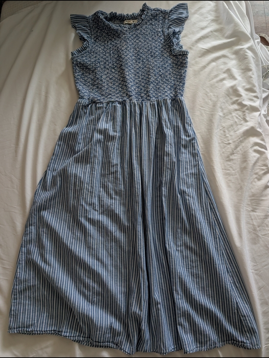 Boden Dresses & Skirts - Boden Blue and White Striped Smocked Dress